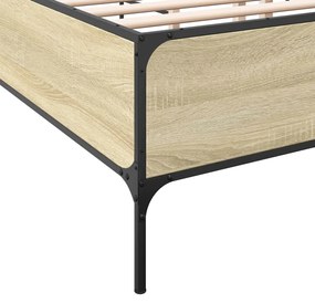 Estrutura de cama 135x190 cm derivados madeira/metal