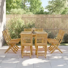 Cadeiras de jardim dobráveis 8 pcs 43x54x88 cm bambu