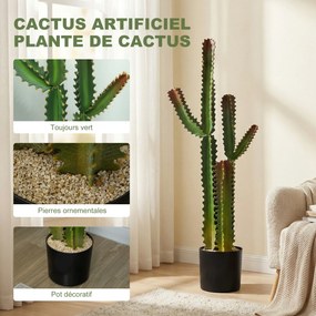 Planta artificial de interior com 111 cm, cacto artificial em vaso, para casa, escritório, sala de estar, quarto, verde
