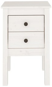 Mesa de cabeceira 40x35x61,5 cm madeira de pinho maciça branco