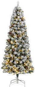 vidaXL Árvore Natal artificial articulada c/ 300 luzes LED+bolas 210cm