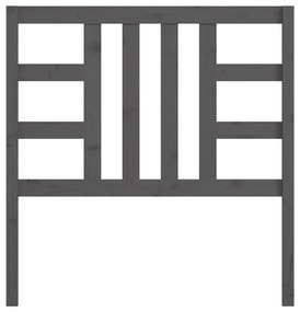 Cabeceira de cama 106x4x100 cm pinho maciço cinzento