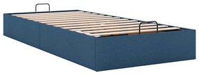 Estrutura de cama otomana sem colchão 90x200 cm tecido azul