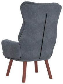 Poltrona Relaxante Veludo Cinza Escuro