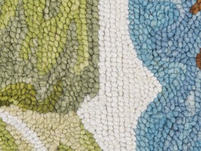 Tapete de lã com padrão de folhas multicolor 80 x 150 cm KINIK Beliani