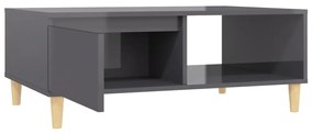 Mesa de centro 90x60x35cm derivados de madeira cinza brilhante