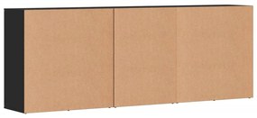 Aparadores 3 pcs derivados de madeira preto