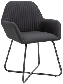 Cadeiras de jantar 4 pcs tecido preto