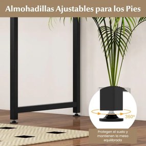 Secretária para PC com estrutura metálica robusta Almofadas ajustáveis Secretária compacta para escritório 100 x 50 x 50 x 77 cm Castanho