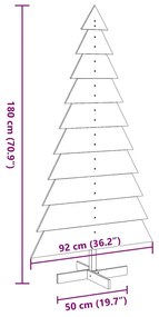 Árvore Natal decorativa 180 cm madeira de pinho maciça branco