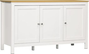 Aparador Mylov com 3 Portas de 120 cm - Branco/Castanho - Design Nórdi