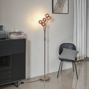 Candeeiro de pé de design bronze com vidro bronze 5-Luzes - Athens