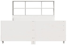Cama com estante sem colchão 120x190 cm madeira maciça branco