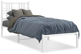 vidaXL Estrutura de cama com cabeceira 80x200 cm metal branco