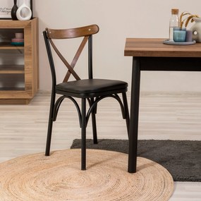 Conjunto de Mesa e Cadeiras Oliver – Preto – Mesa: 70x77x70 cm, Cadeir