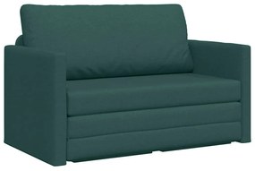 Sofá Cama 2-em-1 Verde Escuro 124x71x78 cm Tecido