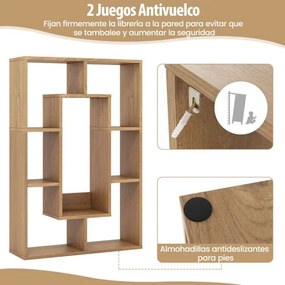 Estante sala geométrica de 7 cubos 60 x 20 x 90 cm Natural