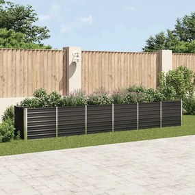 Canteiro jardim elevado 480x80x77cm aço galvanizado antracite