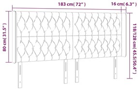 Cabeceira cama c/ abas veludo 183x16x118/128 cm cinzento-escuro