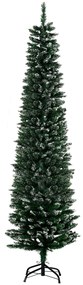 HOMCOM Árvore de Natal Artificial Altura 190 cm com 570 Ramos de PVC Ignífugos Base Dobrável e Suporte Metálico Decoração de Natal Ø53x190 cm Verde