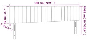 Cabeceira de cama c/ luzes LED veludo 180x5x78/88 cm rosa