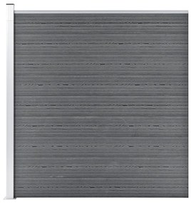 Painel de vedação para jardim 175x186 cm WPC cinzento