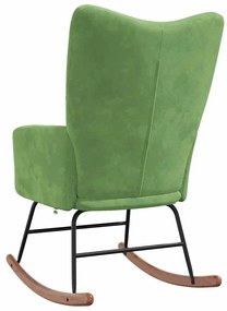 Cadeira de baloiço veludo verde-claro