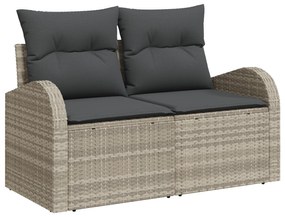 Conjunto de Sofá de Jardim vidaXL de 7 Peças com Almofadas Cinza Claro