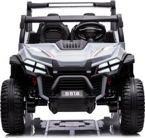 Carro elétrico para Crianças 24V, 4x4, 2 lugares Gravity Buggy Rodas de espuma EVA e assento Couro ecológico Cinzento
