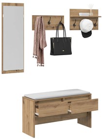 Conjunto de Móveis para Corredor de 4 Peças em Carvalho Artisan