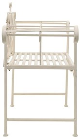 Banco de jardim 132 cm metal antigo branco