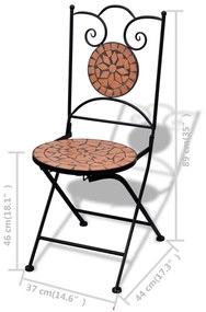 Cadeiras de bistrô dobráveis 2 pcs cerâmica terracota