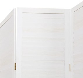 Biombo com 6 painéis madeira de paulownia maciça branco