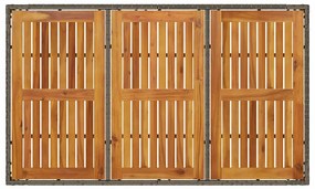 Conjunto de Jantar de 5 Peças com Almofadas Cinza Rattan Poliéster