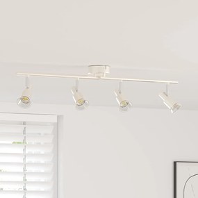 vidaXL Foco de teto com holofotes Níquel 70 x 9 x 12,5 cm Aço