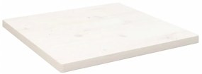 Tampo de mesa quadrado 50x50x2,5 cm pinho maciço branco