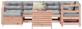 7 pcs conjunto sofás jardim madeira abeto-de-douglas