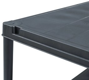 Estante de arrumação 200 kg 80x40x138 cm plástico preto