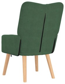 Poltrona Relaxante vidaXL Verde Selva em Tecido Veludo