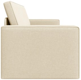 Sofá Cama 2-em-1 Creme 245x150x60.5 cm Tecido