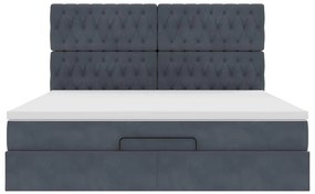 Estrutura cama otomana colchões 160x200 cm cinzento escuro