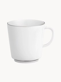 Canecas de porcelana artesanal com rebordo em platina pintado à mão Vitruv, 2 uni.