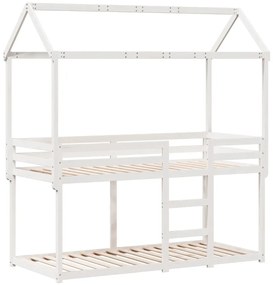 Beliche com telhado 75x190 cm madeira de pinho maciça branco