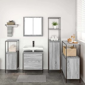 Conjunto de Móveis para a Casa de Banho 5 Peças vidaXL Cinza Sonoma em