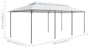 Gazebo 600x298x270 cm 180g/m² branco