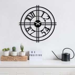 Relógio Decorativo de Metal Watch-033 – Preto – 49 x 49 cm