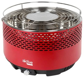 Churrasco Portátil Aktive Redonda Sem fumos Vermelho Aço inoxidável Ferro 34 x 24 x 34 cm