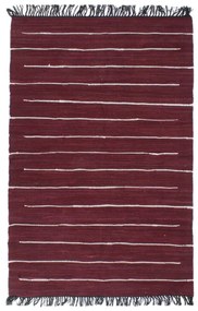 vidaXL Tapete chindi tecido à mão algodão 80x160 cm bordô