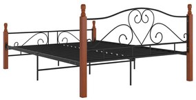 Estrutura de cama em metal preto 160x200 cm