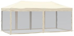 Tenda para festas dobrável com paredes laterais 3x6 m creme